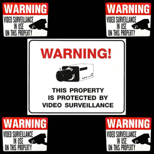 Home security spy cctv video cameras in use warning sign+window door sticker lot for sale