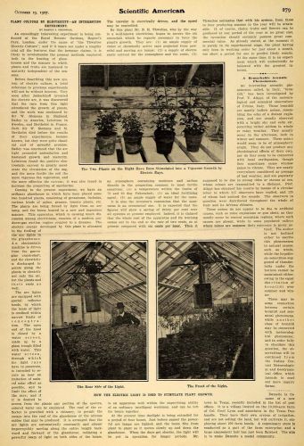1907 article plant culture via electricity greenhouse - original sca1 for sale
