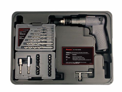 Ingersoll Rand New Mini 1/4&#034; Air Drill Kit with 22pc Drill Bit &amp; Accessories