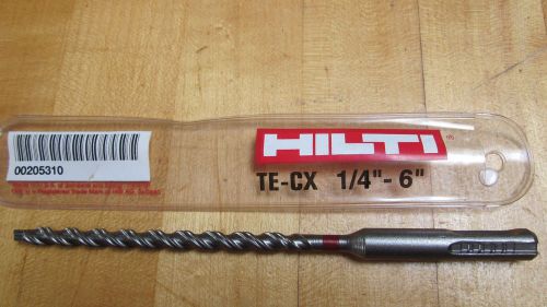 HiLTI Drill Bit TE-CX 1/4&#034; / 6&#034;  For Concrete, Carbide Tip  NEW in Package