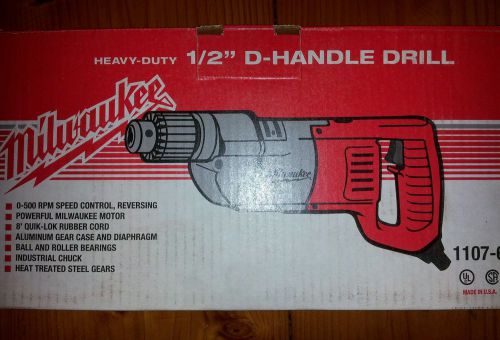 NEW Milwaukee heavy-duty 1/2&#034;  Corded D-Handle Drill 1107-6