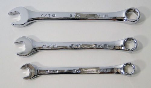 3 pc sk usa 7/16, 3/8 &amp; 5/16 combination wrench set 88214, 88212 &amp; 88210 for sale
