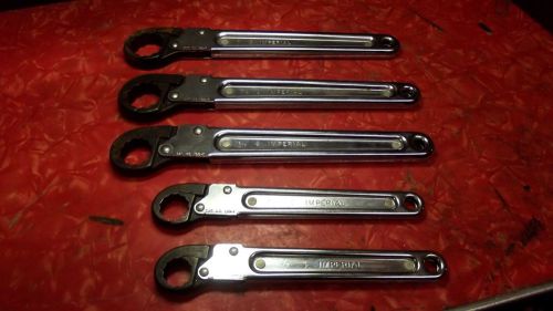 Set of # 5 imperial kwik-tite 1&#039;&#039; - 5/8&#039;&#039; ratchet wrenches excellent condition for sale