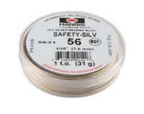 Harris Safety-Silv 56% brazing wire, 1/16 in. 1 Troy Oz, BAg-7  silver solder