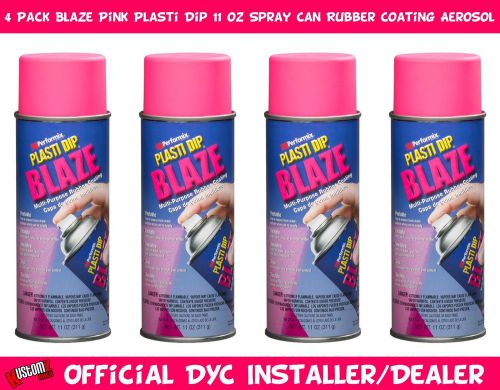 4 Pack Blaze Pink Plasti Dip 11 oz Spray Can Rubber Coating Aerosol For Car Rim