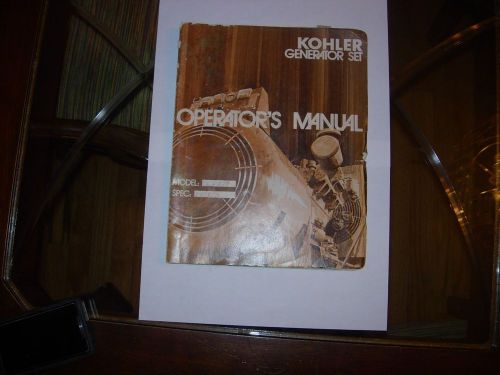 Kohler Generator Operator&#039;s Manual