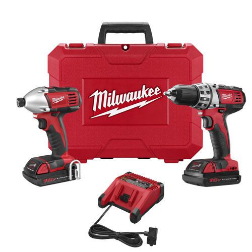 Milwaukee 2691-22 18v lithium-ion 2-tool compact cordless combo kit free ship for sale