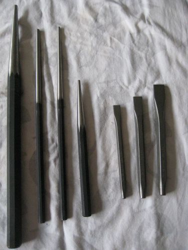 Premier Heavy Duty Punch and Chisel sets,  7pc Professional Quality,