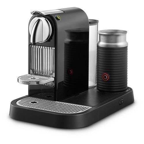 Nespresso Espresso Maker with Aeroccino Milk Frother, Pivoting Cup Tray, Black