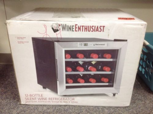 NEW Wine Enthusiast Silent 12 Bottle Wine Refrigerator (Stainless Steel)272 02 1