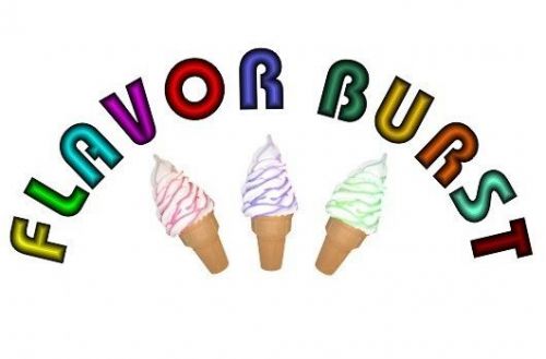 Flavor burst wording soft serve 6&#039;&#039;x13&#039;&#039; decal for ice cream truck or parlor for sale