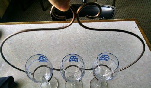 3 WINE GLASS FLIGHT HOLDER WINE TASTING GLASSES RESTAURANT WINE dine art NEW