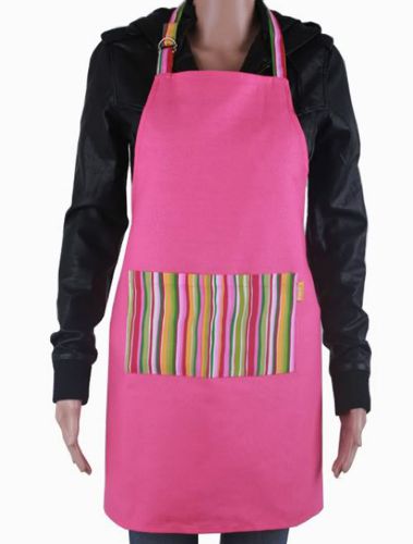 New Unisex Rose Carmine Canvas Apron For Chelf In Kitchen A001