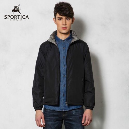 2014 new men&#039;s fashion on both sides wear cotton padded jacket casual jacket for sale