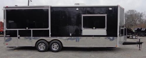 Concession trailer 8.5 x 24&#039; black - event food catering custom enclosed kitchen for sale