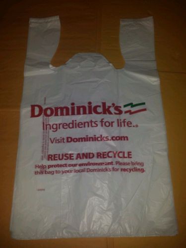 (10) dominick&#039;s dominicks grocery logo white plastic bags for sale