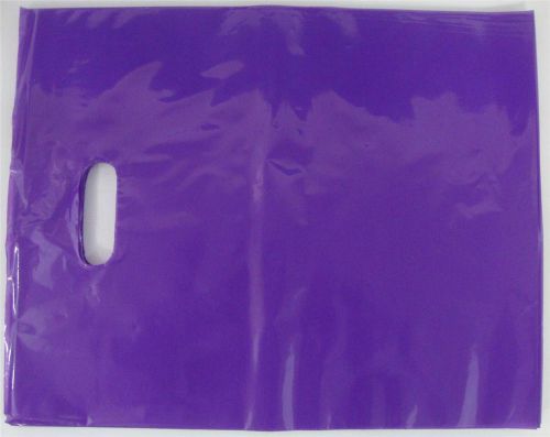 100 Qty. 12&#034; x 15&#034; Purple Glossy Low Density Merchandise Bag Retail Shopping