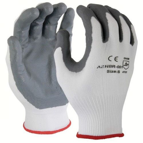 36 Pairs Advance Foam Nitrile Coating Nylon Lycra Glove Gloves White S,M,L,XL