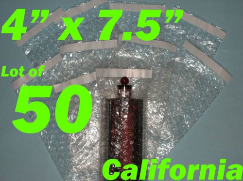 50) 4X7.5 Bubble Out Pouches Bags Wrap Self Seal Self Sealing 4&#034;x7.5&#034; Protective