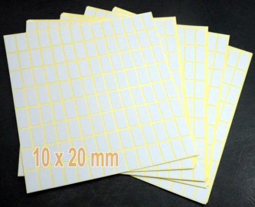 Labels 10x20 mm white Self Adhesive Sticker Rectangle Blank Matt H 244