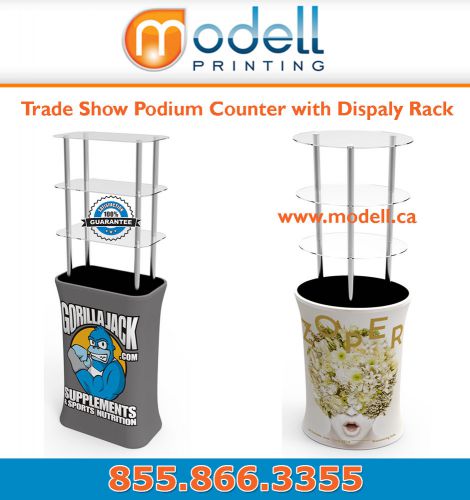 Trade Show Podium Counter with Display Portable Rack