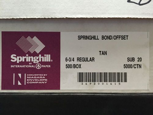 6-3/4 Envelopes - Sprinhill - Bond/Offset - Tan - PARTIAL