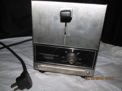 SOLID STATE CONTROL DIMENSION II TOASTER 2 SLICE HOBART STAINLESS RESTAURANT