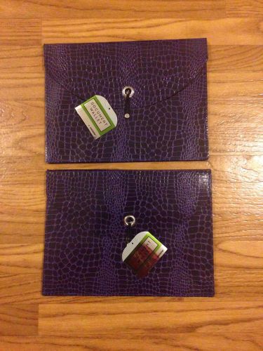 Lot of 2 Unison Faux Snake Skin Document Holder - Purple - Letter or Legal Size