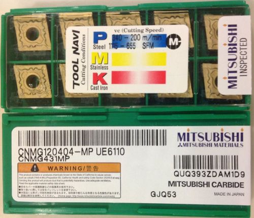 NEW SEALED MITSUBISHI CNMG120404 - MP UE6110 CNMG431MP 10PCS CARBIDE INSERTS
