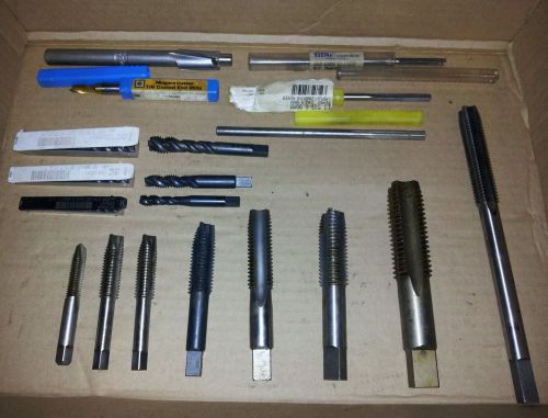 Lot of 14 TAPS, 3 REAMERS, and 2 END MILLS **GOOD CONDITION**