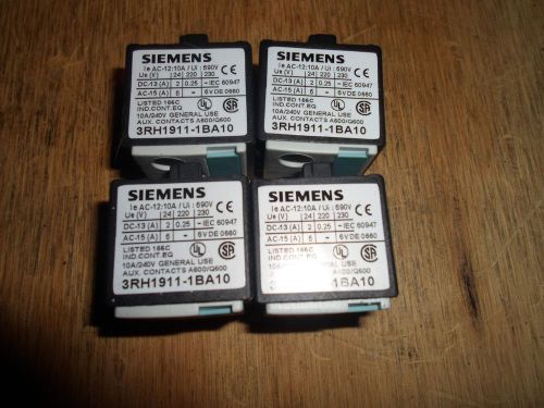 SIEMENS 3RH1911-1BA10 AUXILIARY CONTACT (NEW NO BOX) LOT OF 4