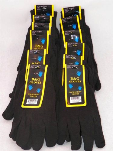 Brown Jersey Gloves Ramie &amp; Cotton B&amp;G Mens HD Yard Work Gardening Glove 12 Pair