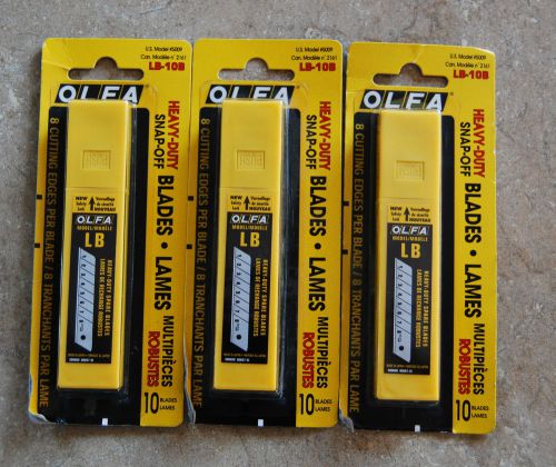 OLFA LB-10B 10 blade pack Heavy Duty Snap Off Replacement Blades #5009 Lot of 3