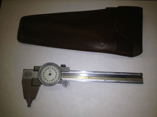 HELIOS STAINLESS HARDENED DIAL CALIPER  GERMANY 6&#034;  AS IS Missing dial hand