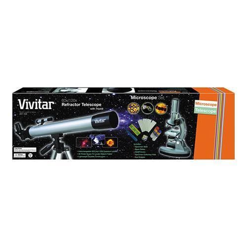 Vivitar VIV-TELMIC-30 60x-120x Refractor Telescope and Microscope Kit