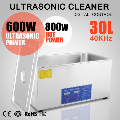 30L 30 L ULTRASONIC CLEANER WITH LED DISPLAY BRUSHED TANK FLOW VALVE WELL MADE
