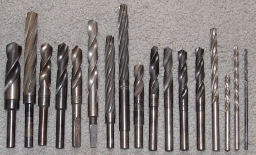 Lot of 17 hs drills 3/16 to 59/64&#034; union twist w&amp;b chicago greenfield national for sale