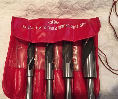 4 Piece Silver and Deming Drill Bits Set Miltex Made in Germany 1/2&#034; Shank