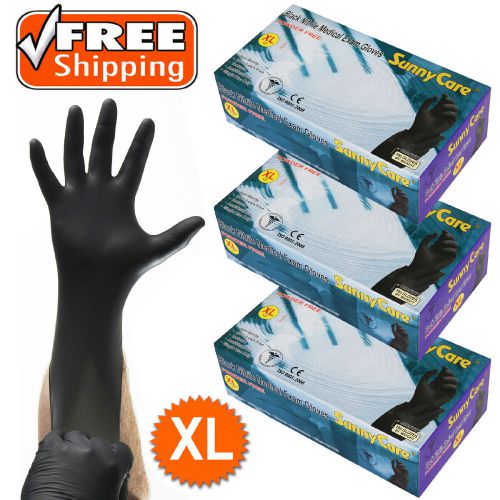 300pcs 5mil Black Nitrile Exam Gloves Powder-Free (Latex Vinyl Free) Size: XL