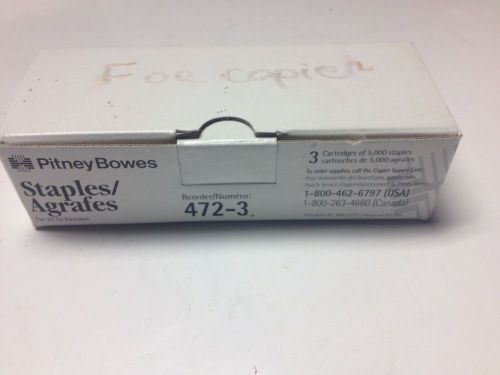 Box of Pitney Bowes Staples 472-3 for copier 3 cartridges with 5000 staples each