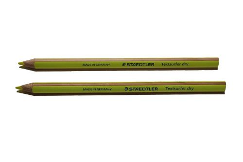 2 x Staedtler Textsurfer Dry Highlighter Pencil - Yellow (dent sale)