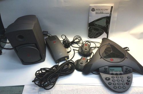 Polycom SoundStation VTX1000 2201-07142-001 w/2 Microphones, Subwoofer &amp; Module