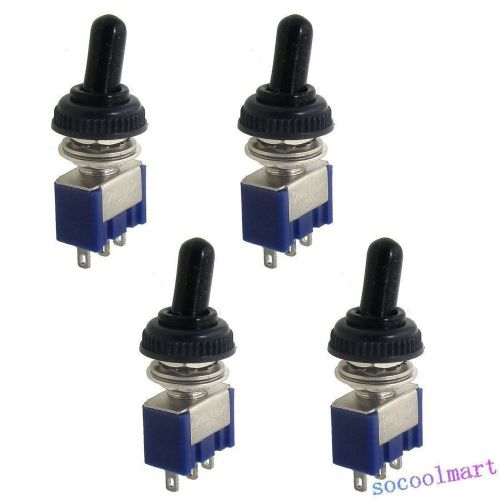 4 Pcs AC 125V 6A ON/ON 2 Position SPDT Toggle Switch with Waterproof Boot