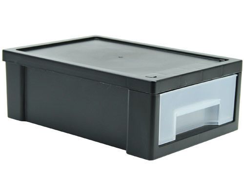 Small Black Stacking Office Storage Drawer
