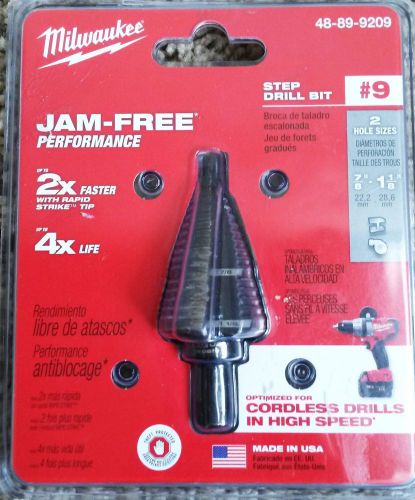 Milwaukee #9 7/8 inch and 1-1/8 inch Step Drill Bit 48-89-9209