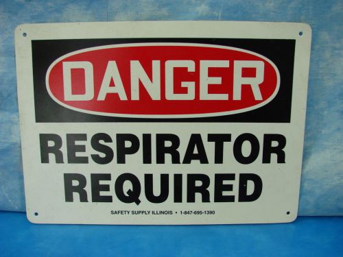 Danger respirator required safety supply illinois sign 14&#034; x 10&#034; hazard caution for sale