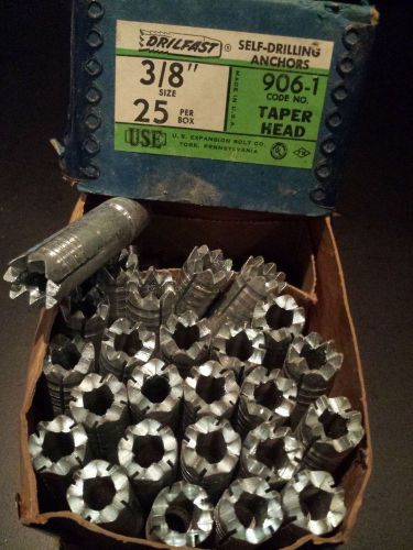 25 SELF DRILLING ANCHORS-3/8&#034; lead by Drilfast w/Wire enforced box