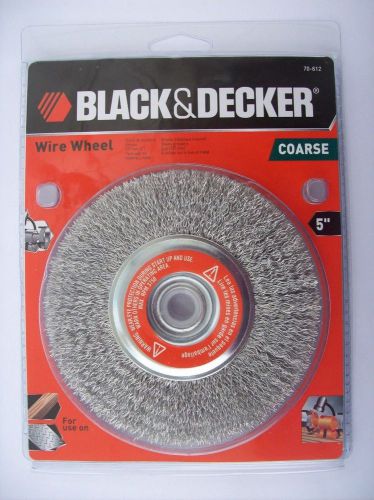 BLACK AND DECKER WIRE WHEEL 5&#034; COARSE 70-612 5/8&#034; Arbor With 1/2&#034; Bushing