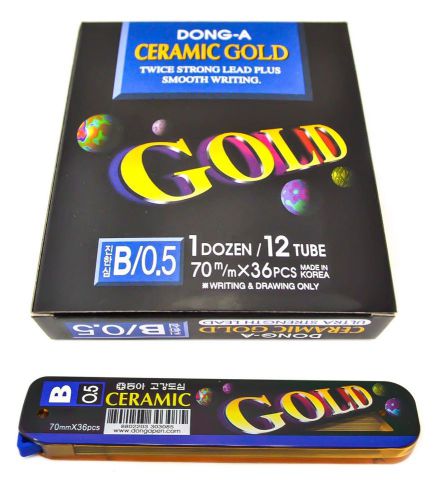 Dong-A XQ Ceramic GOLD Mechanical Pencil Lead Refill B 0.5mm 432 Pieces