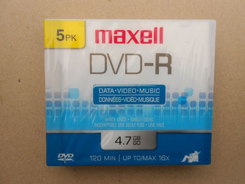 Maxell DVD-R 4.7 GB 5 Pack- DATA/MUSIC/VIDEO